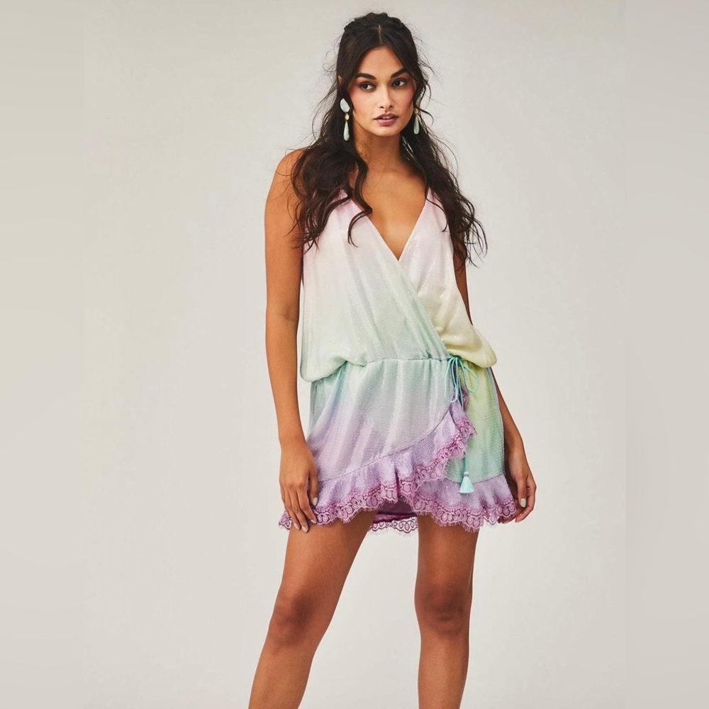 NWT Rocco Sand Pax Sequin Mini Dress
